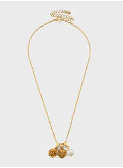 3 Mix Pack Rose Pendant With Chain Necklace