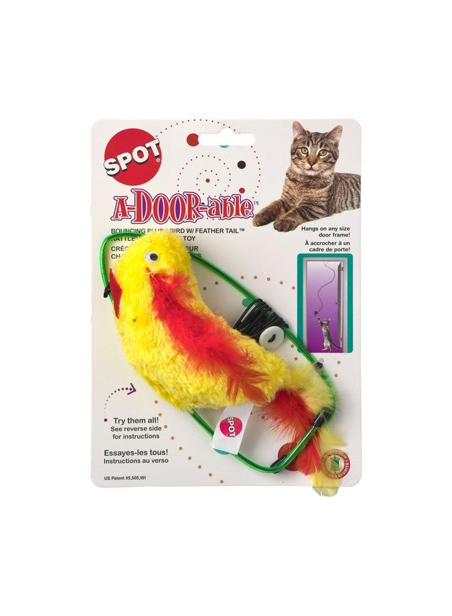 SPOT A-Door-Able Plush Bird Cat Toy | Rattle and Catnip Cat Toy Provides Hours of Entertainment for Your Cat | Hangs on Any Size Door Frame - Image 1