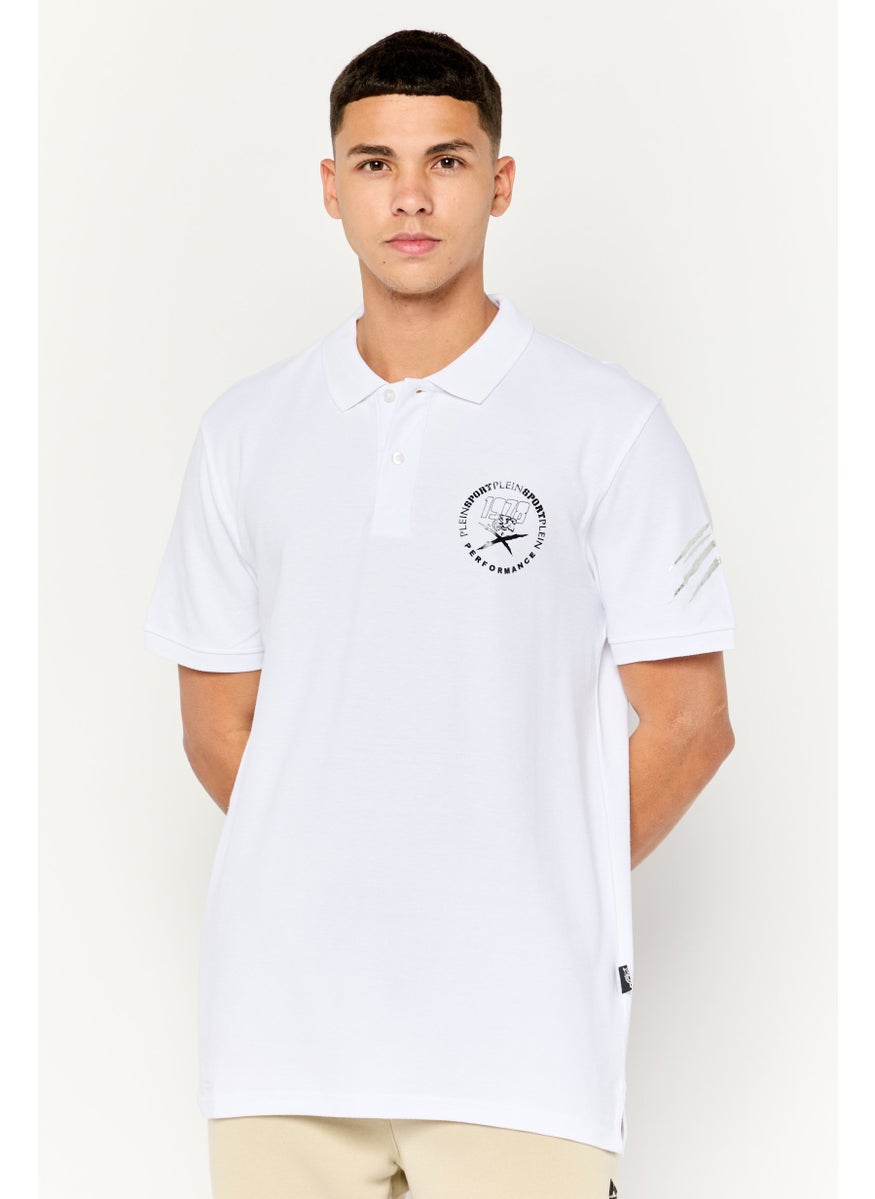 Plein Sport - Men Sportswear Fit Short Sleeves Outdoor Polo Shirt, White - Image 1