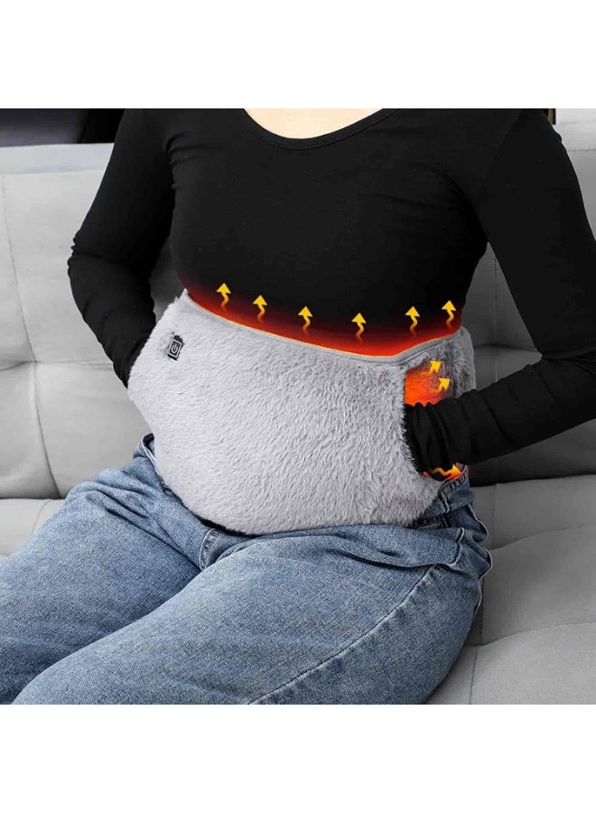 ميتوي أوسب بالطاقة التدفئة حزام الخصر ، وسادة التدفئة مع جيوب اليد ، حزام الخصر ساخنة كهربائية لفترة تشنجات آلام المفاصل الجسم ، ثلاثة مستويات التحكم في درجة الحرارة ، رمادي - Image 2