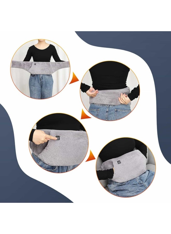 ميتوي أوسب بالطاقة التدفئة حزام الخصر ، وسادة التدفئة مع جيوب اليد ، حزام الخصر ساخنة كهربائية لفترة تشنجات آلام المفاصل الجسم ، ثلاثة مستويات التحكم في درجة الحرارة ، رمادي - Image 5