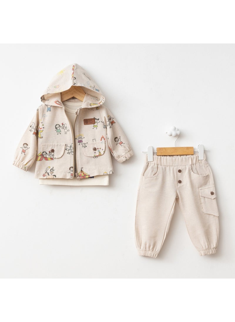 FOR MY BABY Baby Fou Tent Printed Coat Set  - Image 1