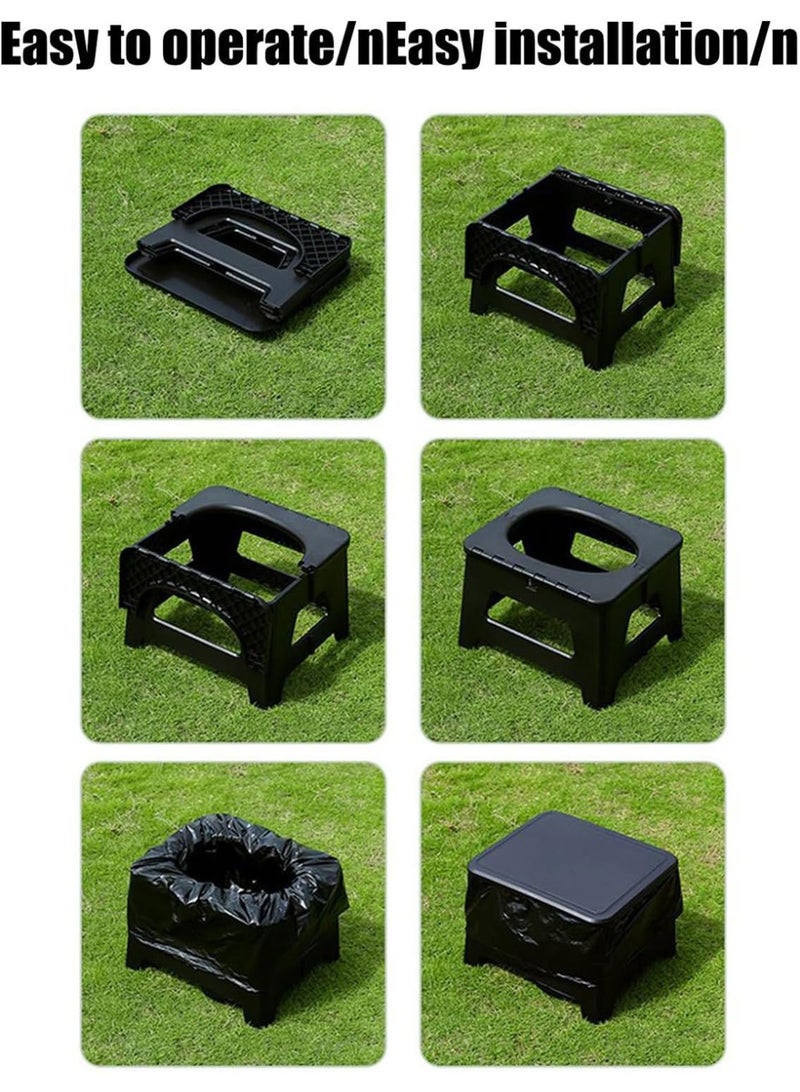 كادي ون مقعد مرحاض محمول قابل للطي متعدد الاستخدامات، كرسي بلاستيكي متين مع غطاء علوي يتحول إلى مرحاض متنقل، مرحاض رحلات يعمل كمقعد عادي أو كمرحاض متنقل مثالي للتخييم و البر - Image 3