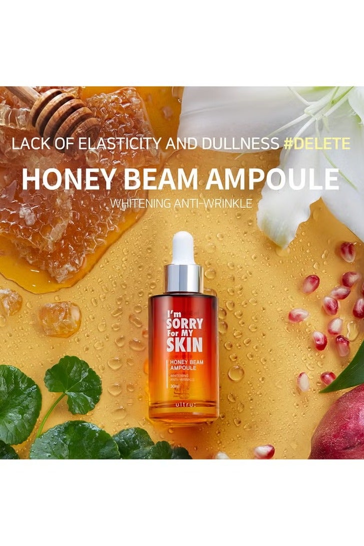 I'm Sorry for My Skin Facial Skin Ampoule, Korean Skin Care Serum for Face with Propolis, Adenosine and Niacinamide, Anti-Wrinkle & Nourishing Effect (Honey Beam Ampoule), 30ml - Image 2
