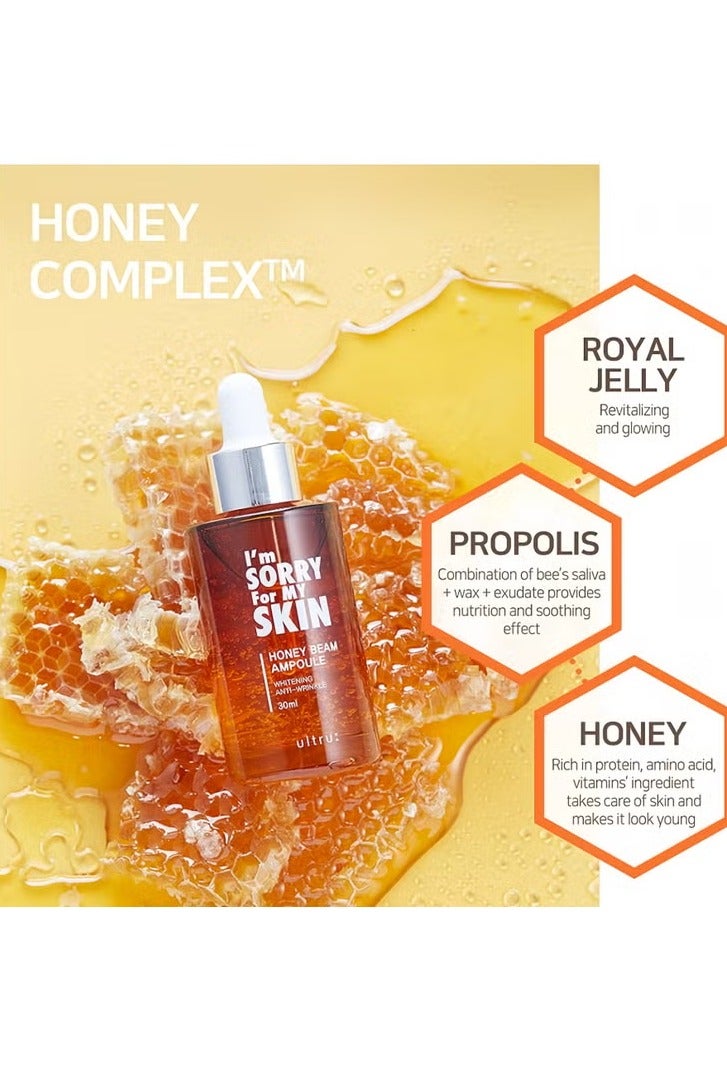 I'm Sorry for My Skin Facial Skin Ampoule, Korean Skin Care Serum for Face with Propolis, Adenosine and Niacinamide, Anti-Wrinkle & Nourishing Effect (Honey Beam Ampoule), 30ml - Image 5