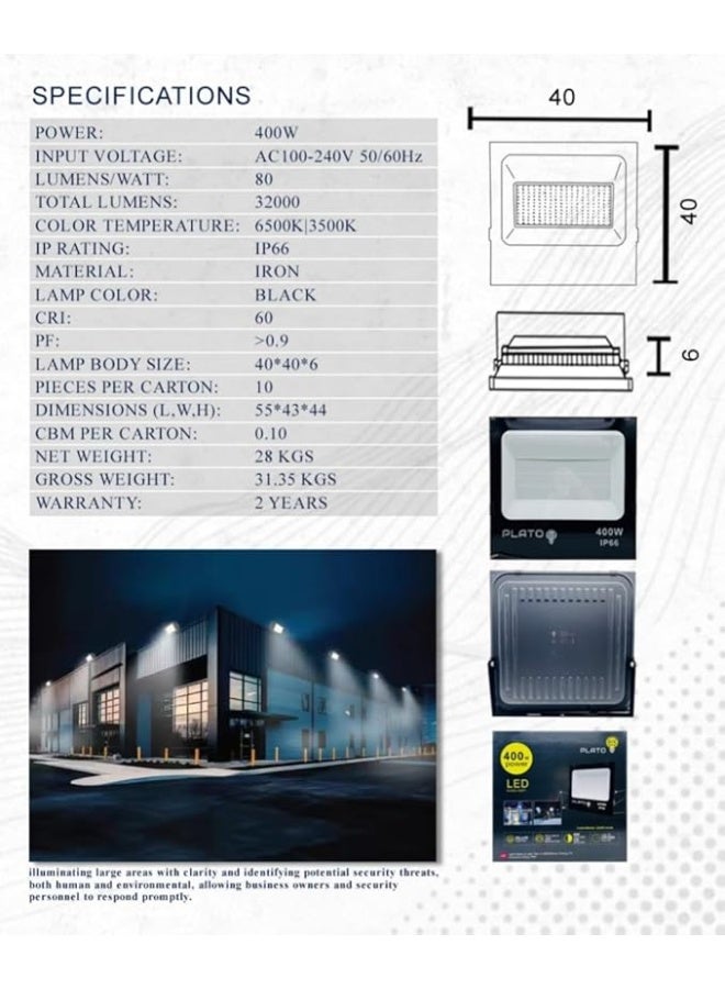 Plato LED Flood Light 400W IP66 - Image 2