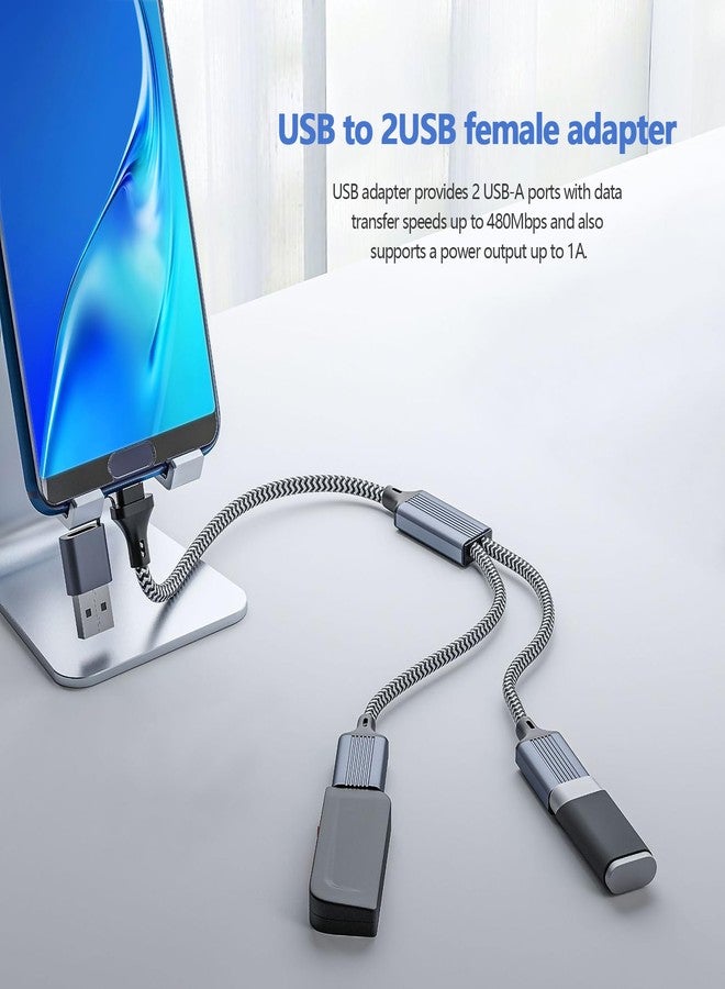 Saisn محول USB C مزدوج البيانات Y كابل شحن ذكر إلى أنثى 2.0 OTG لمحول ماك بوك، هاتف USB-C، فلاش درايف، كاميرا، طابعة - Image 3
