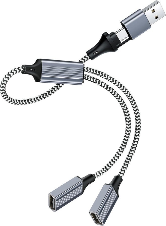 Saisn محول USB C مزدوج البيانات Y كابل شحن ذكر إلى أنثى 2.0 OTG لمحول ماك بوك، هاتف USB-C، فلاش درايف، كاميرا، طابعة - Image 1