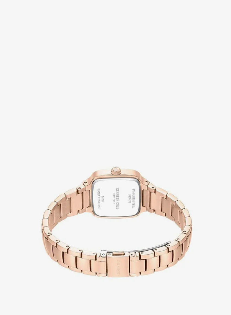 Kenneth Cole New York Rose Gold 2 Broome Mother-of-pearl Brown Dial Stainless Steel Bracelet Analog Watch for Women - 28mm for Women | Best Price UAE