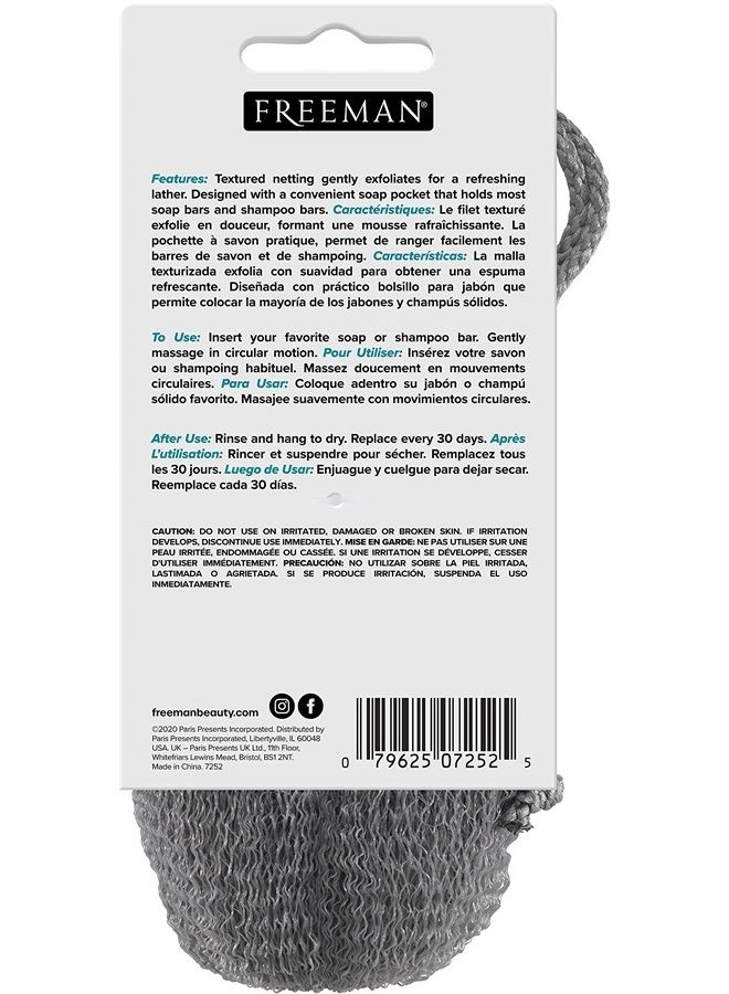 Freeman Freeman Net Soap Pouch, Exfoliating Mesh Body Scrubber, Bath & Shower Pouf Removes Dead Skin, Dirt, & Impurities, for Soap Bars, Textured Netting for Mild Exfoliation, Self-Tan Prep, 4 Count  - Image 5