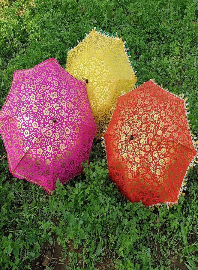 The Decor Affair مجموعة ديكور أفير المكونة من 5 قطع متنوعة من مظلات الزفاف الهندية المصنوعة يدويًا، مظلات عتيقة، مظلات قطنية - Image 4