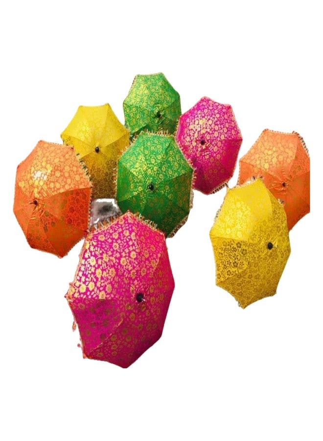 The Decor Affair مجموعة ديكور أفير المكونة من 5 قطع متنوعة من مظلات الزفاف الهندية المصنوعة يدويًا، مظلات عتيقة، مظلات قطنية - Image 5