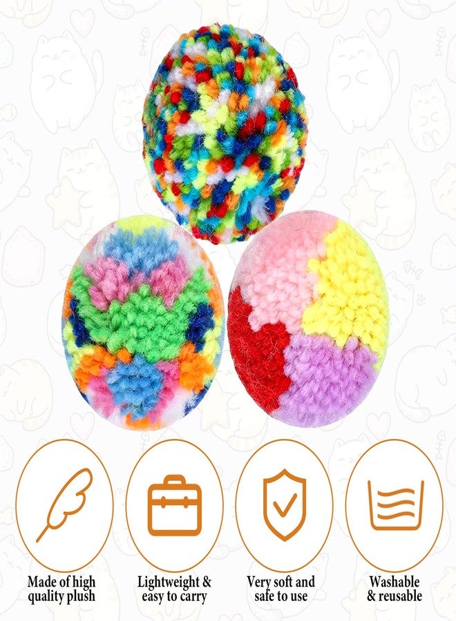 Quilax 6 Pcs Cat Pom Pom Balls, 1.6 Inch Rainbow Fuzzy Cat Toys Balls for Pet Training, Interactive Cats Ball Toy for Indoor Cats Kitten Exercising Playing Entertainment - Image 3