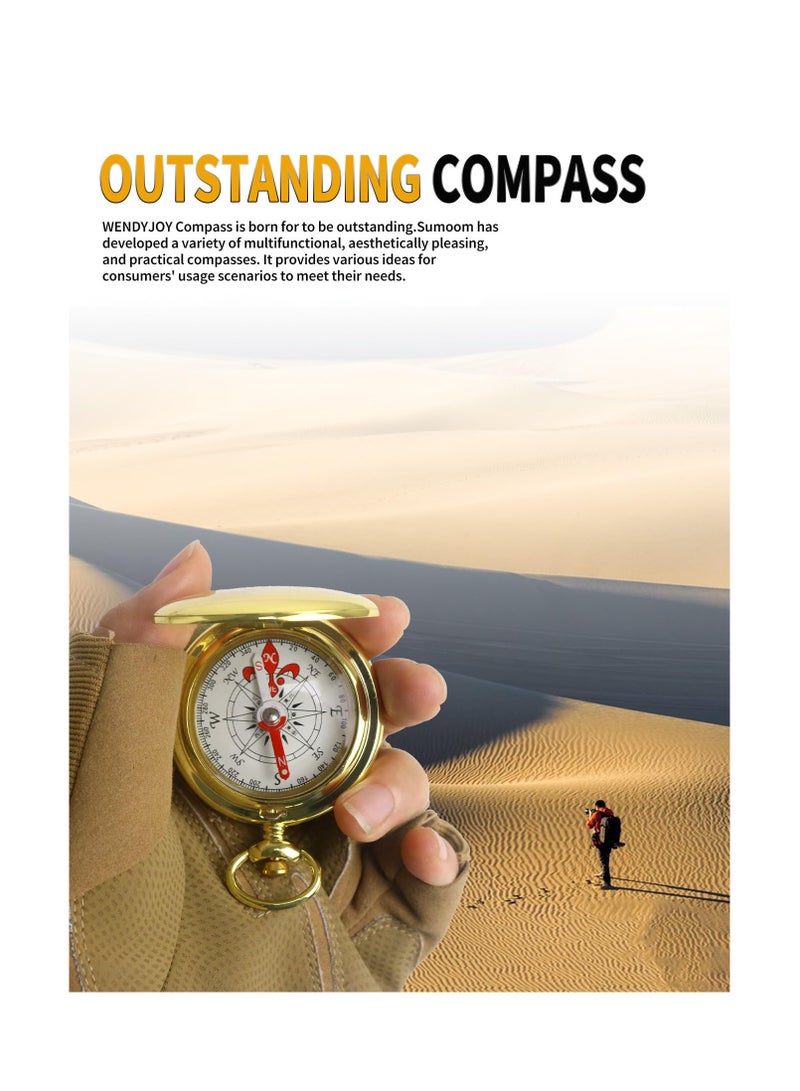 SYOSI 2Pcs Compass Hiking Compass, Orienteering Camping Compass, Boy Scout Gifts Compass for Backpacking Hunting Navigation, Military Lightweight Compass for Map Reading  - Image 5