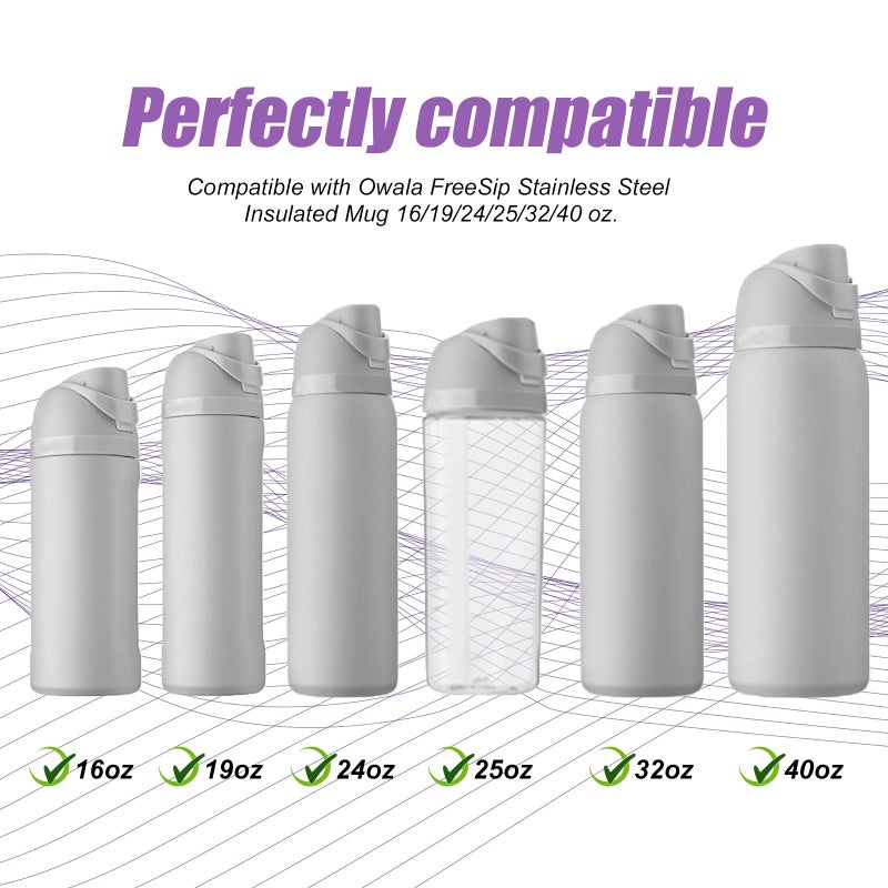 PEUTIER 4Pcs Replacement Stopper Compatible With Owala Freesip 24Oz 32Oz  Water Bottle Top Lid Gasket For Owala 19/24/32/40Oz Seal Bottle Cap Mouth Stopper Part Silicone Plug Accessories Bpa-Free (Colorful) - Image 4