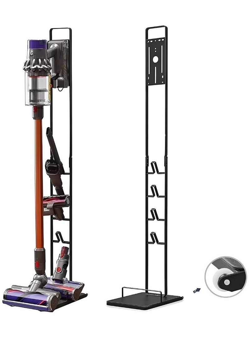 بيوينتي بوينتي نسخة عالمية من حامل المكنسة الكهربائية متوافق مع Dyson V15 V12 V11 V10 V8 V7 V6 مع عجلات، حامل أرضي معدني متوافق مع المكنسة الكهربائية اللاسلكية المحمولة وملحقات Dyson - Image 1