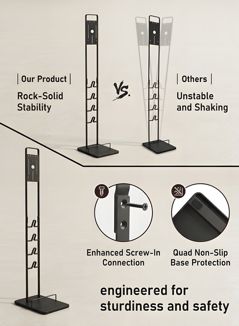 بيوينتي بوينتي نسخة عالمية من حامل المكنسة الكهربائية متوافق مع Dyson V15 V12 V11 V10 V8 V7 V6 مع عجلات، حامل أرضي معدني متوافق مع المكنسة الكهربائية اللاسلكية المحمولة وملحقات Dyson - Image 4