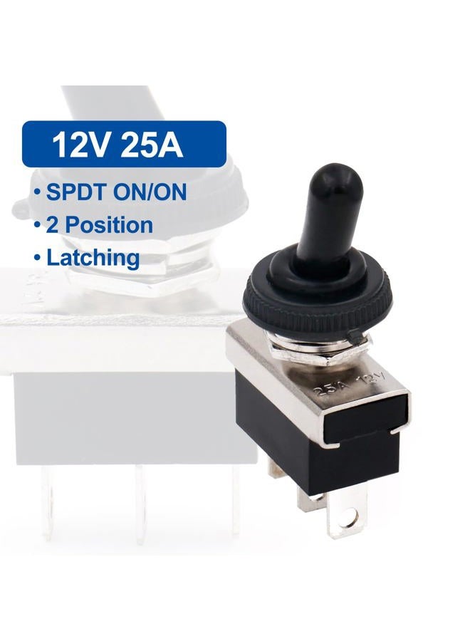 Baomain Car Toggle Switch SPDT ON-ON 3 Pin 2 Position 12V 25A with Waterproof Cover for Auto Car - Image 2