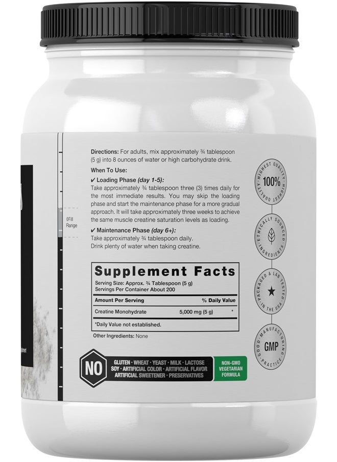 Horbaach Creatine Monohydrate Powder | 2.2lbs (35.2 oz) | HPLC Purity Tested | Vegetarian, Non-GMO, & Gluten Free Supplement  - Image 2