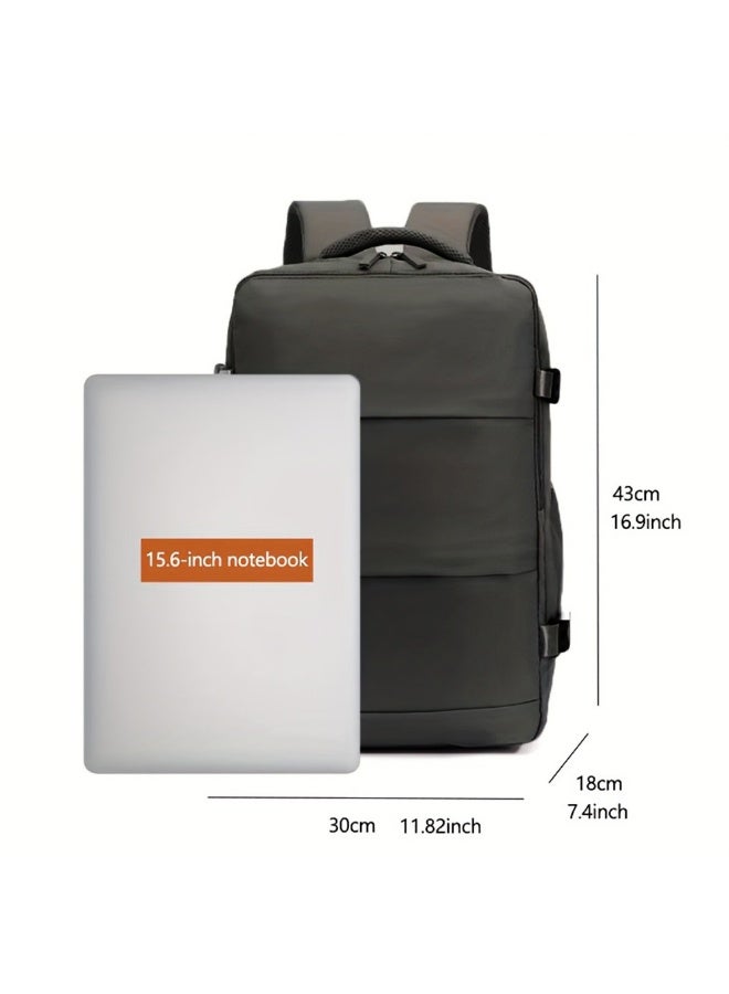 AETHER Durable Military Green Laptop Backpack for Business Travel and Students with 17 Inch Laptop Compartment Tablet Pocket Shoe Bag Adjustable Shoulder Strap (43cm x 18cm x 30cm) - Image 2