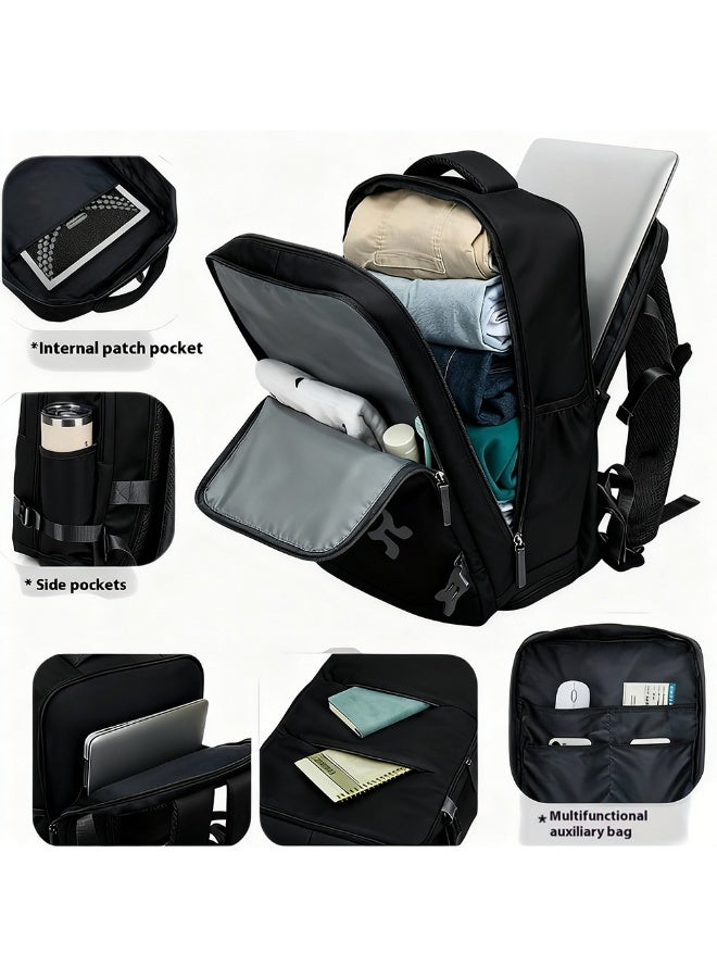 AETHER Durable Military Green Laptop Backpack for Business Travel and Students with 17 Inch Laptop Compartment Tablet Pocket Shoe Bag Adjustable Shoulder Strap (43cm x 18cm x 30cm) - Image 3