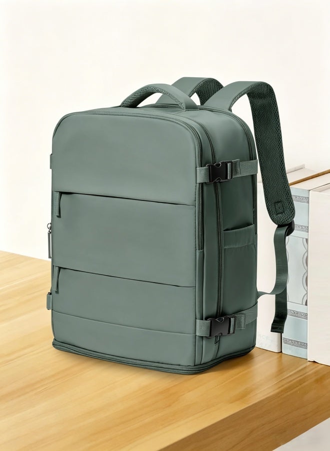 AETHER Durable Military Green Laptop Backpack for Business Travel and Students with 17 Inch Laptop Compartment Tablet Pocket Shoe Bag Adjustable Shoulder Strap (43cm x 18cm x 30cm) - Image 2