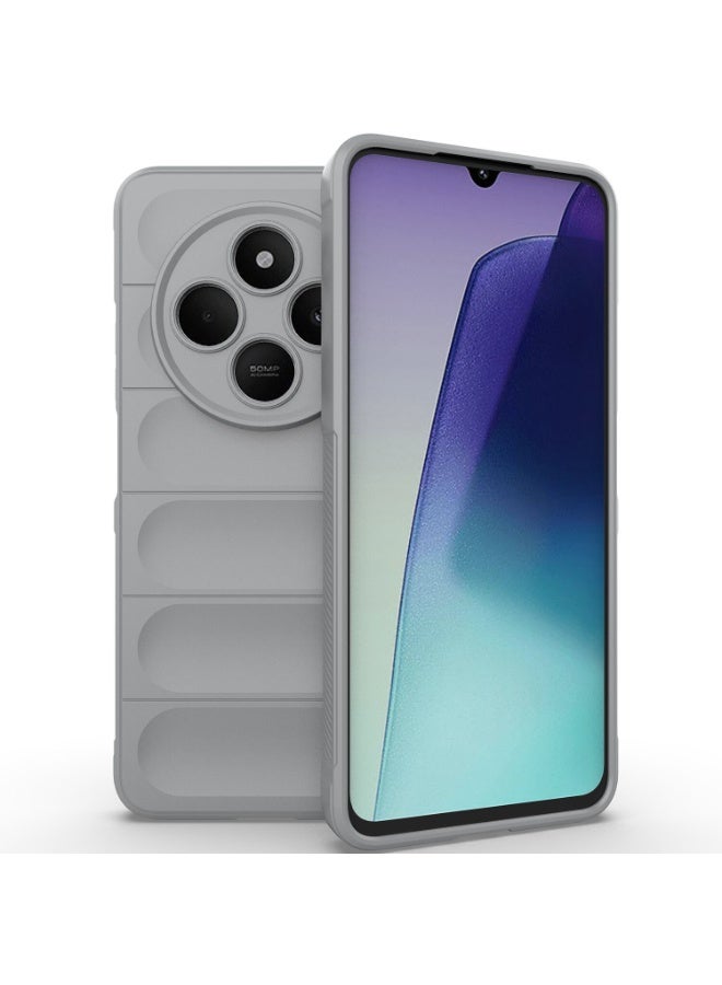 جراب خلفي من السيليكون عالي الجودة متوافق مع هاتف Xiaomi Redmi 14C 4G/Redmi A4 5G/Poco C75 5G، جراب Magic Shield المقاوم للصدمات مع حماية للكاميرا (رمادي) - Image 1