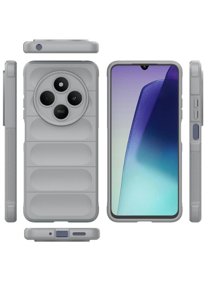 جراب خلفي من السيليكون عالي الجودة متوافق مع هاتف Xiaomi Redmi 14C 4G/Redmi A4 5G/Poco C75 5G، جراب Magic Shield المقاوم للصدمات مع حماية للكاميرا (رمادي) - Image 3