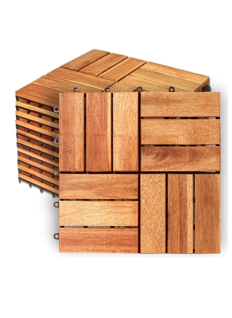 Generic 𝐅𝐅𝐃 Unique Patterns Durable Wood Decking Tiles with Snap Plastic Base 31x31x3 cm | Waterproof & Weather-Resistant  - Image 1