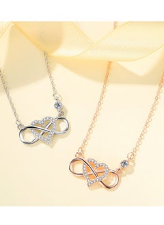 Generic Women's Necklace,S925 Sterling Silver Heart with Butterfly Bow Pendant with Chain,Fashion Jewelry Necklaces Gift for Women,Girlfriend,Wife,Lovers,Dating,Birthday-Silver  - Image 5