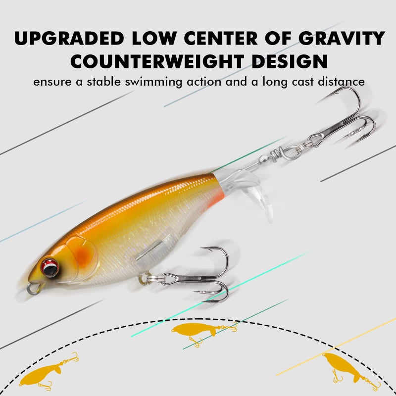 TRUSCEND طُعوم TRUSCEND للصيد مع خطافات BKK، طُعوم Whopper للصيد في المياه العذبة أو المالحة، طُعوم عائمة لسمك الباس وسمك القط وسمك البيك، طُعوم اهتزازية لسمك الباس، هدايا صيد للرجال - Image 5