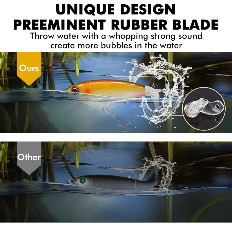 TRUSCEND طُعوم TRUSCEND للصيد مع خطافات BKK، طُعوم Whopper للصيد في المياه العذبة أو المالحة، طُعوم عائمة لسمك الباس وسمك القط وسمك البيك، طُعوم اهتزازية لسمك الباس، هدايا صيد للرجال - Image 4