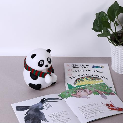 Lexton Cute Panda Night Light, Silicone Warm White, Nursing Room Light, USB Rechargeable Bedside Lamp, 1 Pc - Image 1