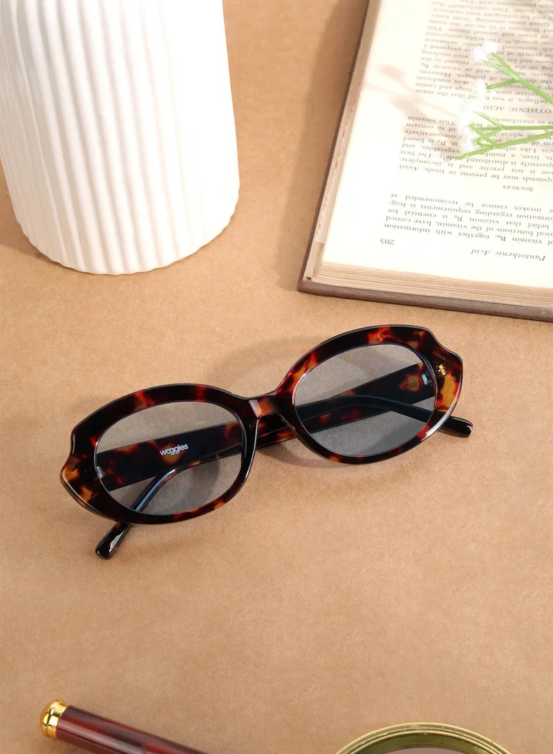 Woggles Designer Blue Oval Sunglasses| Men &amp; Women| 100% Uv Protection