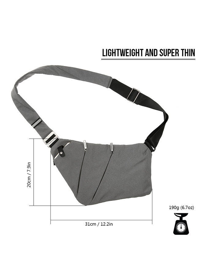NIBEMINENT Anti Theft Crossbody Bag Grey - Image 4