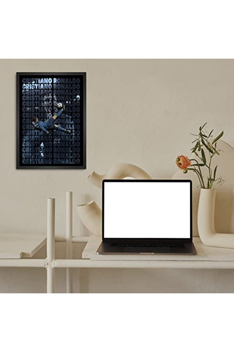 LAMRON Cristiano Ronaldo Best Goal Wall Decoration Art Framed Poster, 8 Inch x 12 Inch, Glass with 0.5 Inch Black Wooden Frame - Image 3