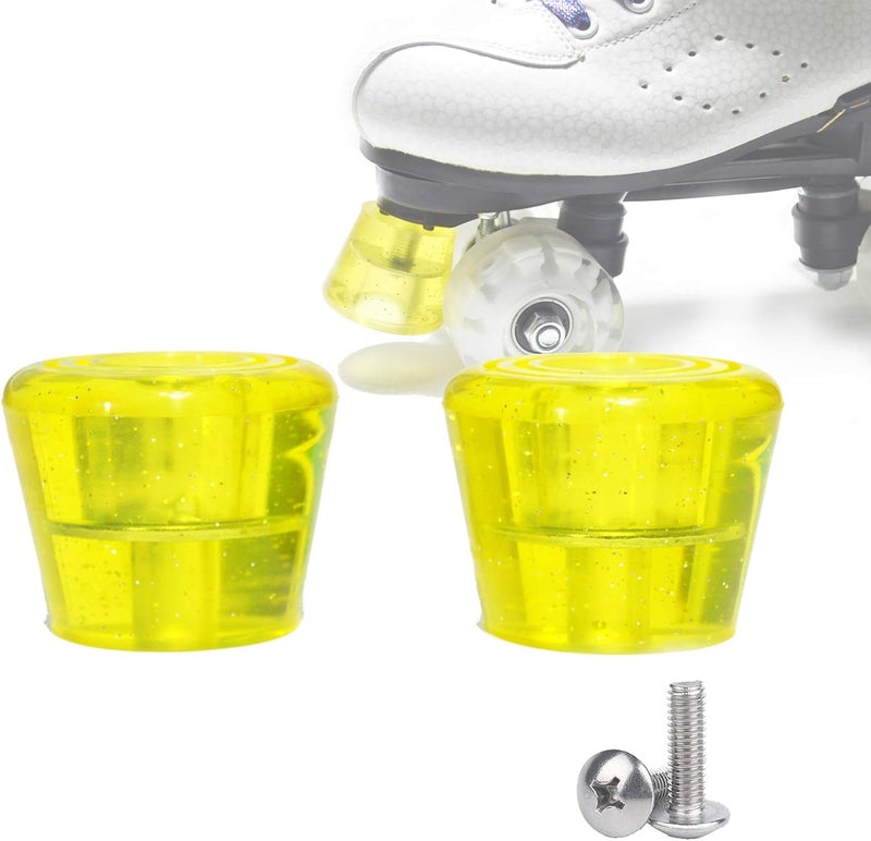 VNAKER PU Rubber Roller Skate Toe Stoppers 1 Pair with Screws - Image 2