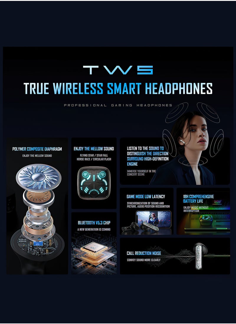 onikuma - TWS T1 True Wireless Bluetooth Music Esports Low Latency Gaming Headset - Image 1