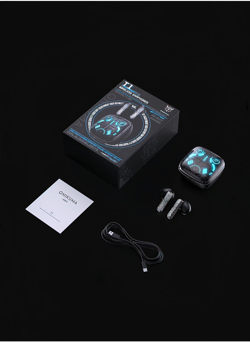 onikuma - TWS T1 True Wireless Bluetooth Music Esports Low Latency Gaming Headset - Image 1