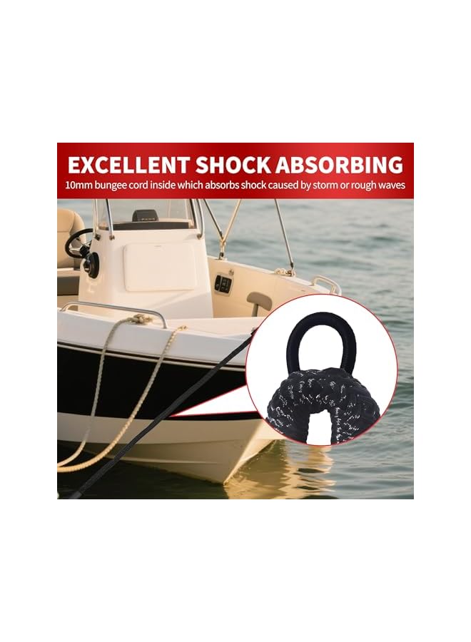 jaexest Bungee Dock Line,Boat Rope Stretchable Docking String with Foam Float for Pontoon Boat,seadoo,WaveRunner,Kayak,Boating Gifts for Men,2pack,4-5.5FT (Black) - Image 4