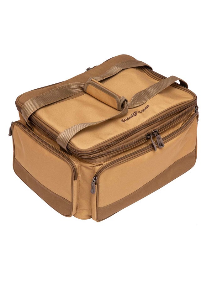 السنيدي شنطة عزبة الدهناء للرحلات، شنطة كشتات، كاكي، مقاس 45*31*26سم - Image 1