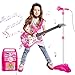 deAO Musical Guitar Play SetAdjustable Height MicrophoneAmplifier Set with StandMusic Light Karaoke Music Toys Birthday for Kids Boys Girls - Image 4