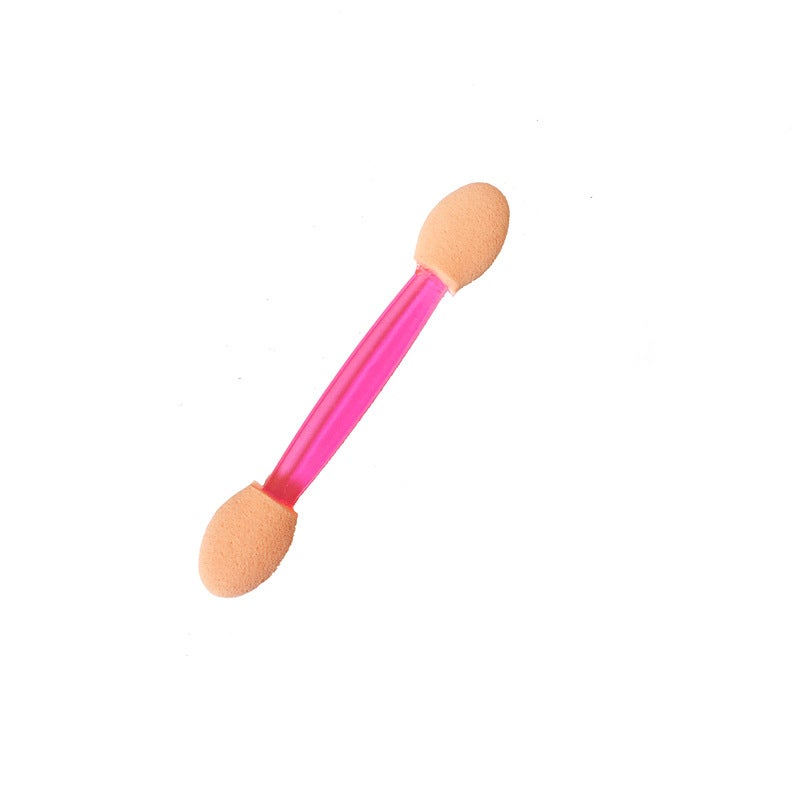 Factory Direct disposable eye shadow brush double-headed sponge eye shadow stick makeup brush skin white two-color eye shadow brush - Image 1