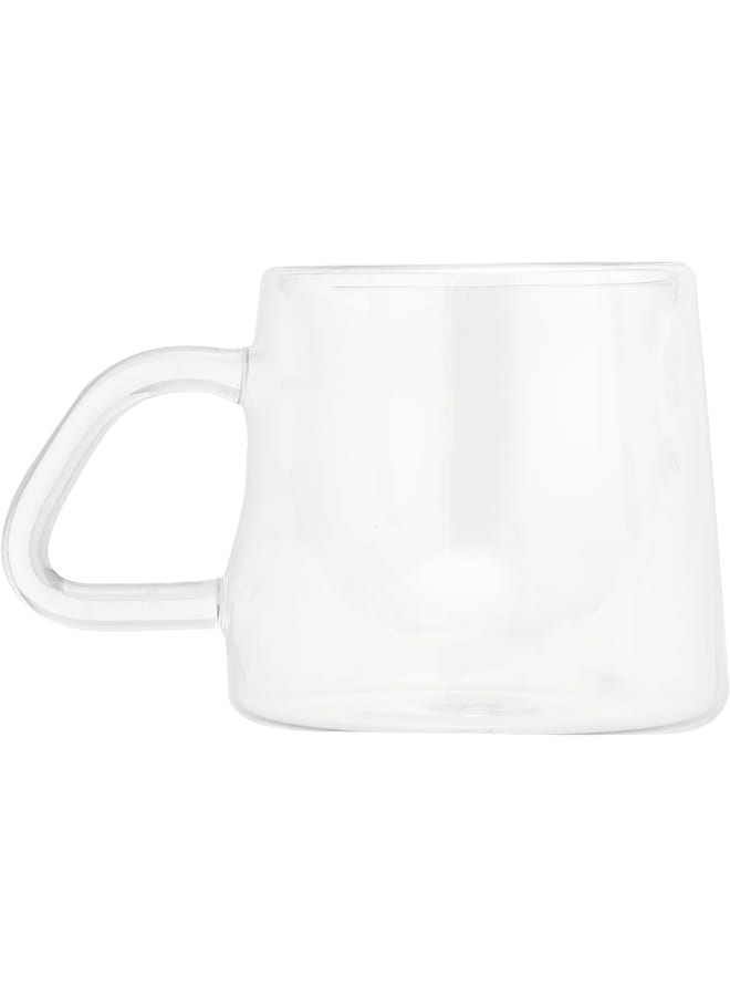 Zinnia Flat Double Glass Coffee Cup Set – 2 Pieces, 120 Ml - Image 3