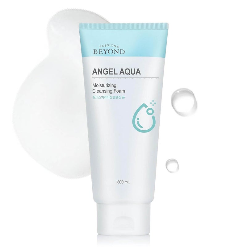 BEYOND Angel Aqua Cleansing Foam 101fl oz  Vegan Formula Korean Skin Care Gentle Hydrating Face Wash Coconut Hyaluronic Acid