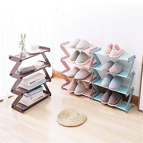 Shopper52 shopper 52.com 4 Layer Z Type Lightweight Sleek Space Saving Shoe Organizer Rack for Home and Office(Plastic, Multicolour) - Image 1