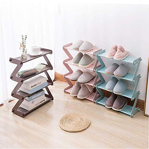 Shopper52 shopper 52.com 4 Layer Z Type Lightweight Sleek Space Saving Shoe Organizer Rack for Home and Office(Plastic, Multicolour) - Image 4