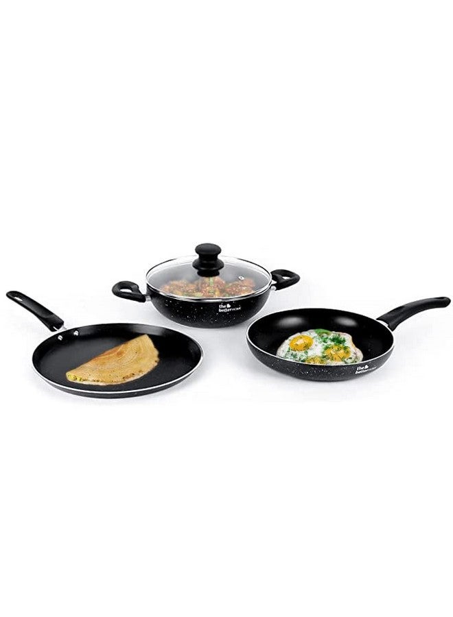 The Better Home Non Stick Induction Cookware (3mm Thickness)| Induction Utensils for Cooking |Non Stick Frying Pan (24cm), Non Stick Dosa Tawa (28cm), Non Stick Kadai (24cm) | 3 Layer Nonstick Coating - Image 1