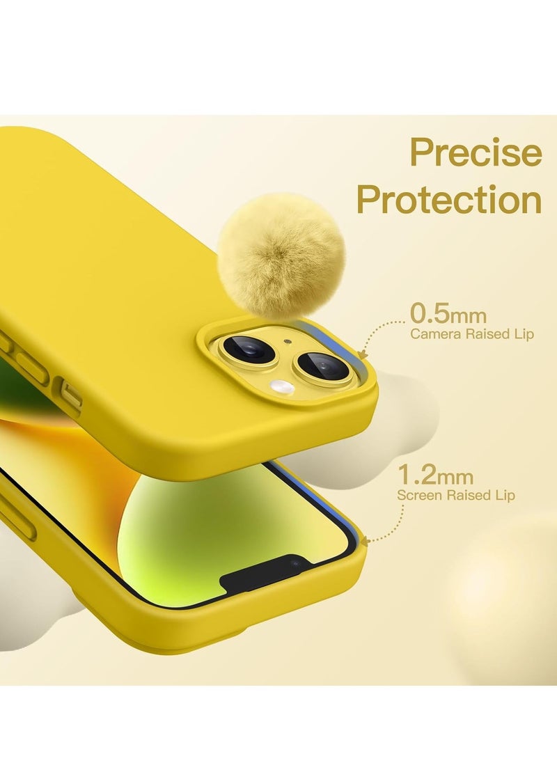 Raxoom "5-in-1 iPhone 14 (6.1-Inch) Yellow Silicone Case - With 2 Screen Protectors & 2 Camera Lens Protectors" - Image 5