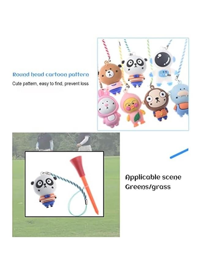 Generic Golf Tee Holder, 6Pcs Golf Tee Hanger Cartoon Plastic Anti Lost Golf Tee Ring with Strap Golf Accessories for Men Women Golfer Gifts - Image 3
